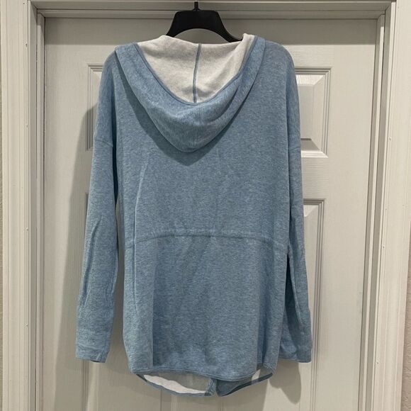 Kinross Cashmere Blend Reversible Hooded Cardigan Size L - Picture 2 of 11